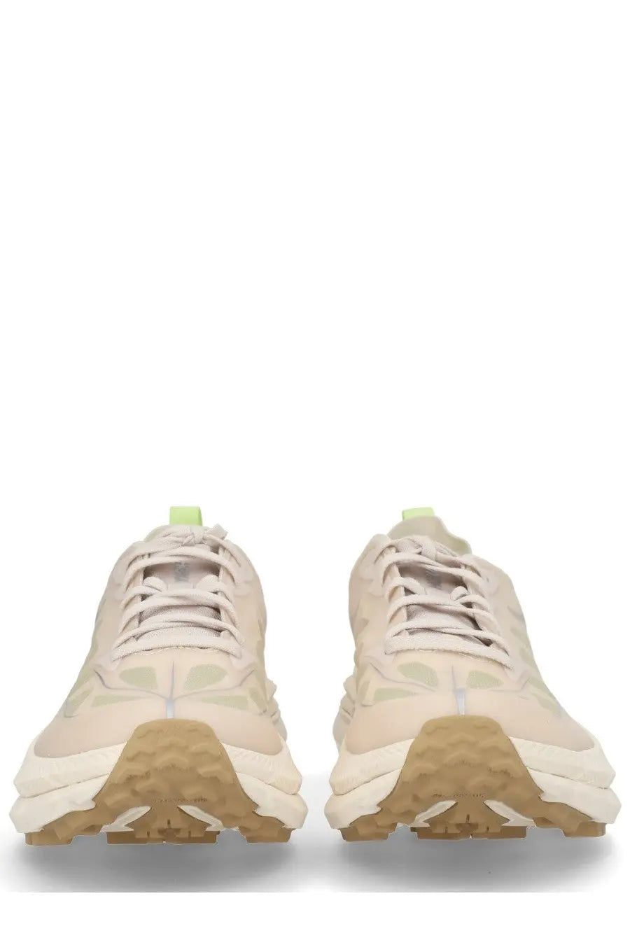 Beige hoka one one mafate speed lite sneaker with textured layered upper and tan rubber outsole unisex running shoe