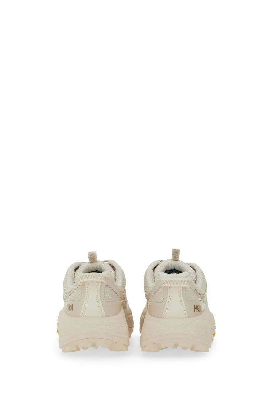 Cream-colored helly hansen sneakers with chunky textured sole and mesh upper in hoka unisex mafate three2 blue style