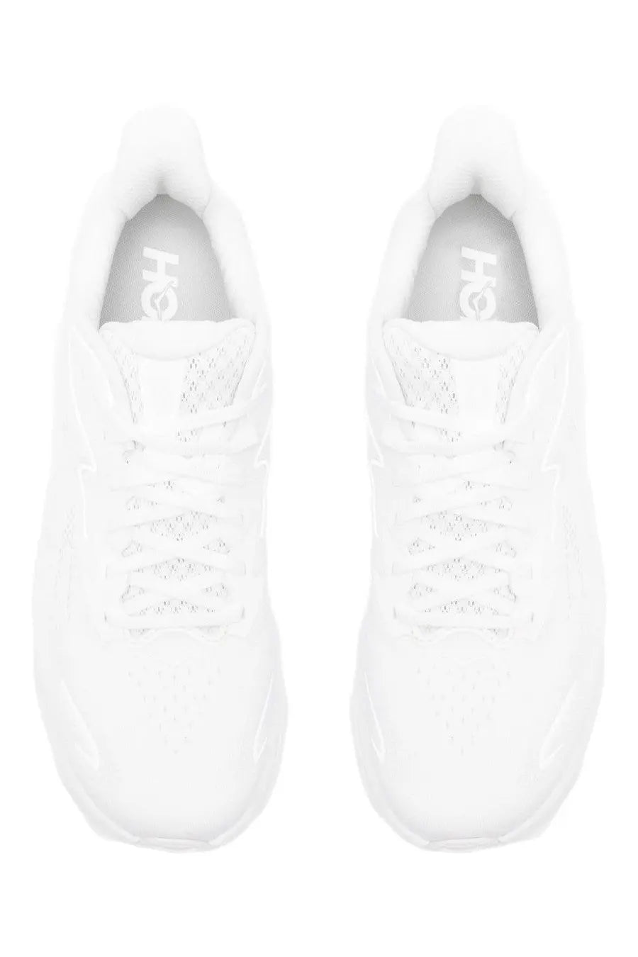 White hoka one one unisex sneaker clifton with mesh upper and cushioned sole for running and casual wear