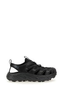Black Hoka one+ unisex sneaker Hopara with breathable mesh upper and textured speckled rubber sole