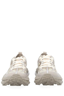 Hoka unisex sneaker Mafate Speed Lite beige with translucent gray upper white laces and chunky textured sole