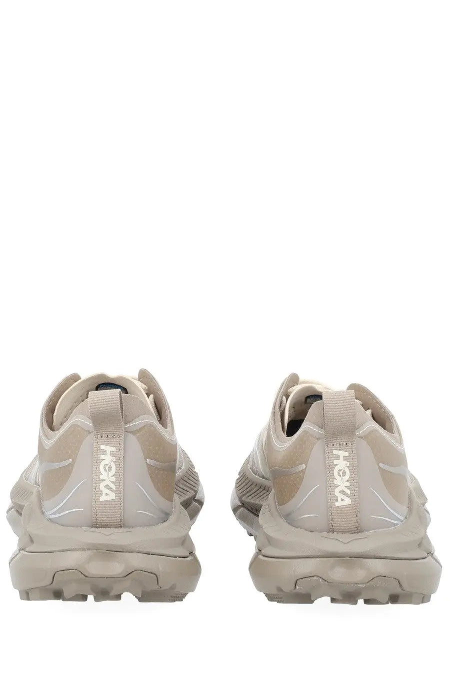 Beige hoka unisex sneaker mafate speed lite with textured layered upper and chunky rubber sole for running