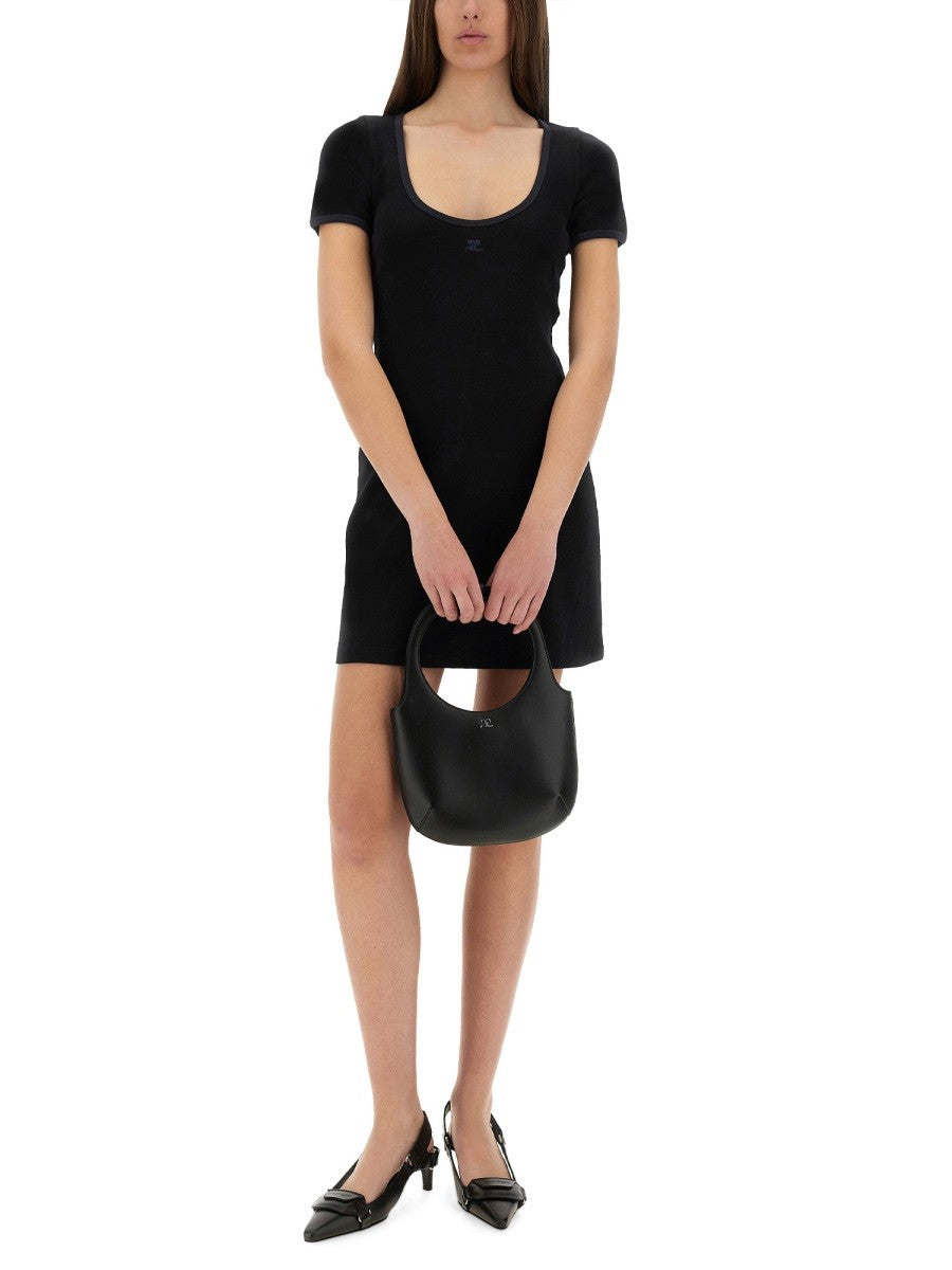 courrèges Women's Holistic Contrast Mini Dress Black