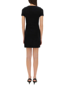 courrèges Women's Holistic Contrast Mini Dress Black