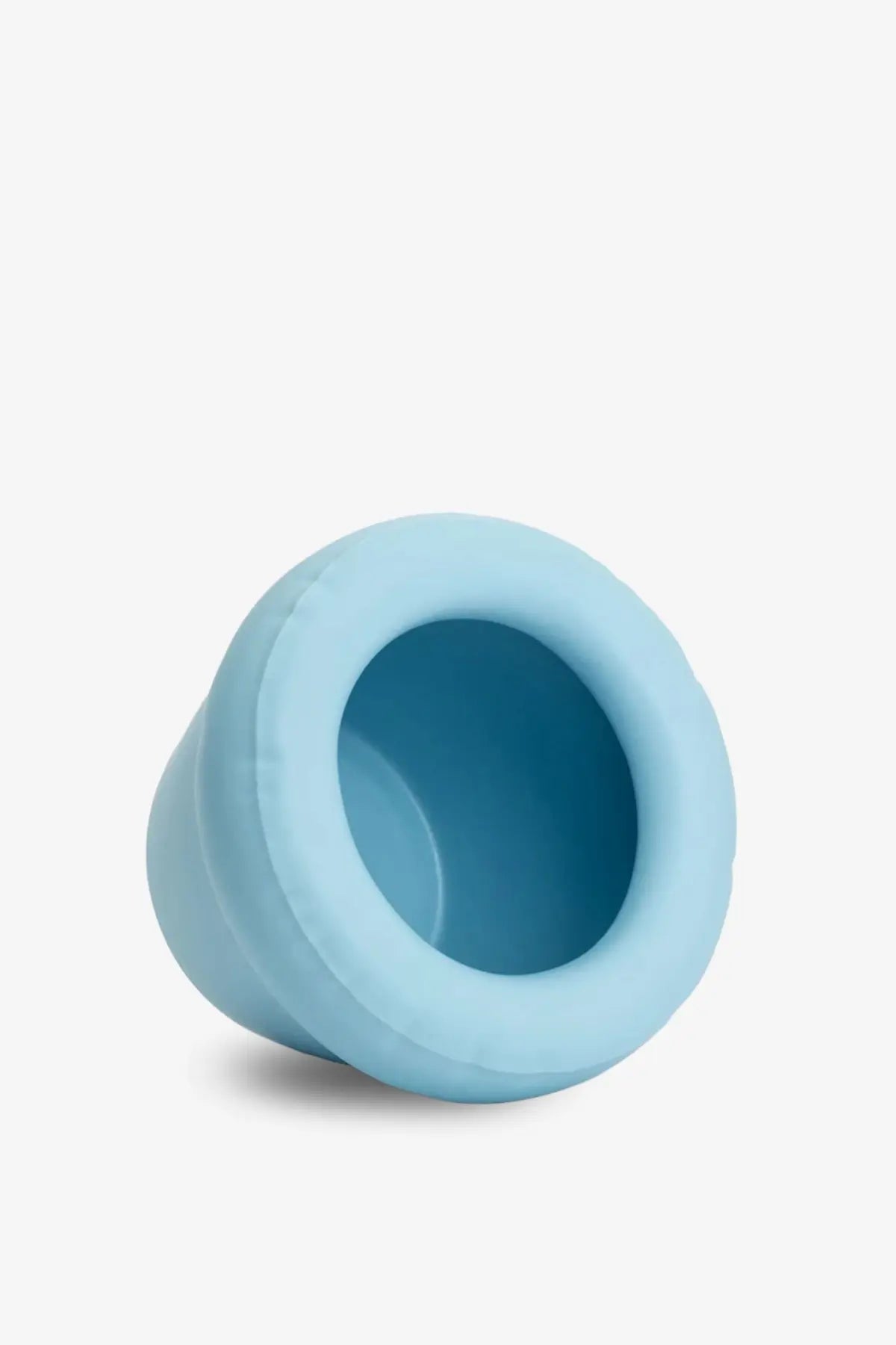 Home studyo unisex pierre ceramic vase blue with light blue silicone cup holder and smooth rounded design