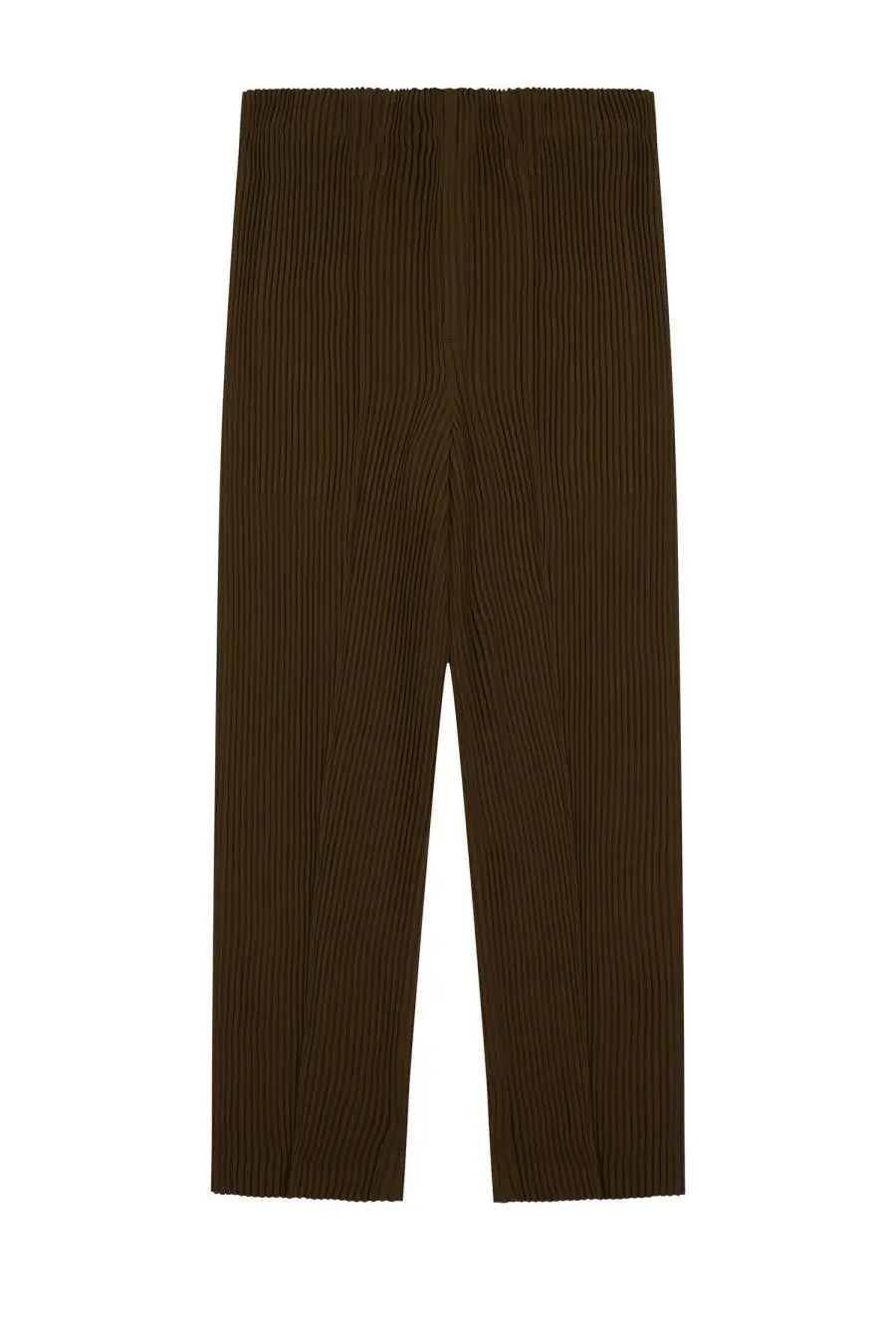 Brown homme plisse issey miyake men’s pleated trousers with structured minimalist design for formal wear