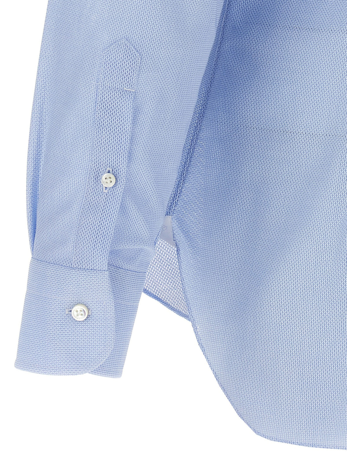 Barba Honeycomb Cotton Shirt Blue
