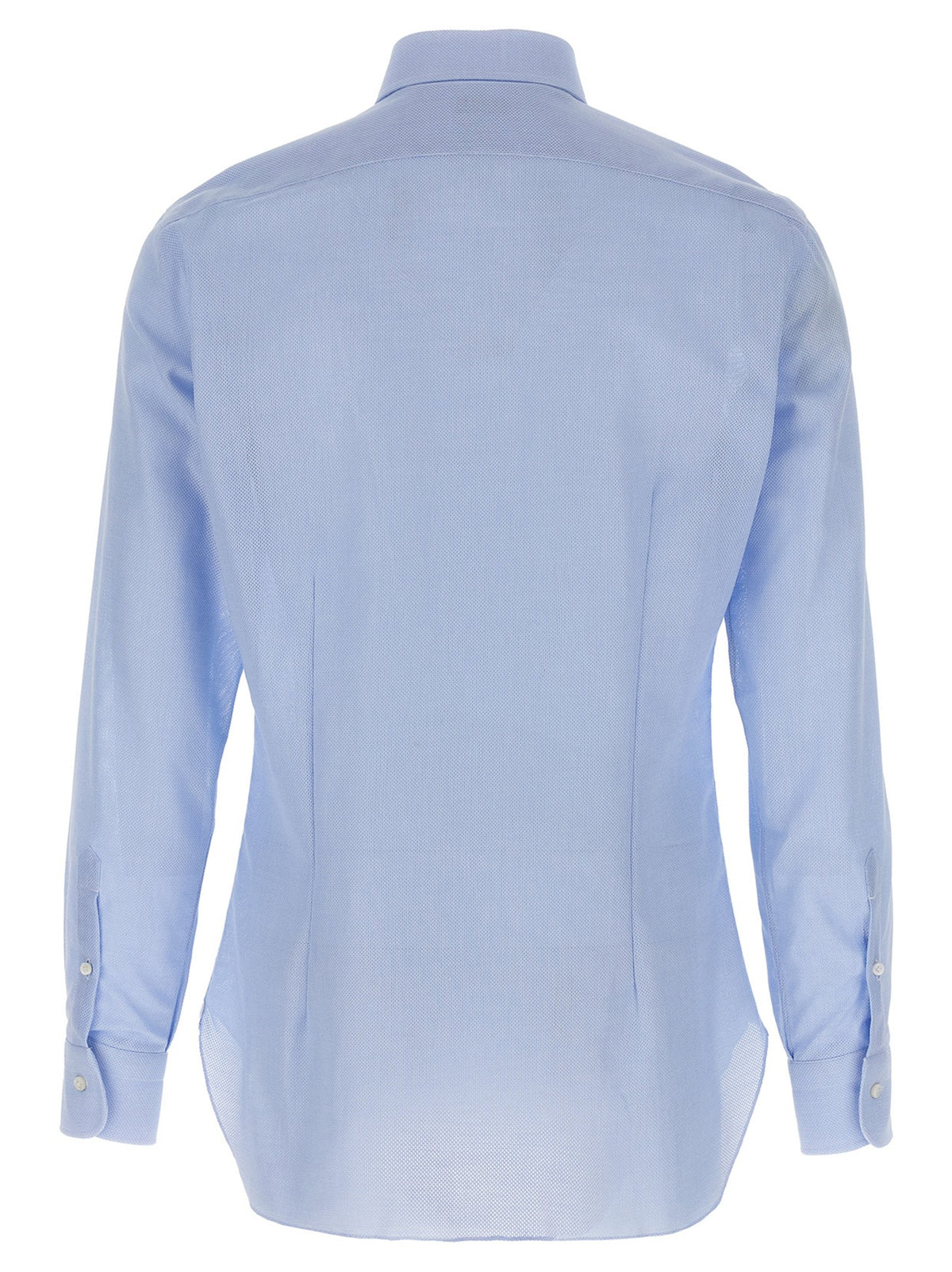 Barba Honeycomb Cotton Shirt Blue