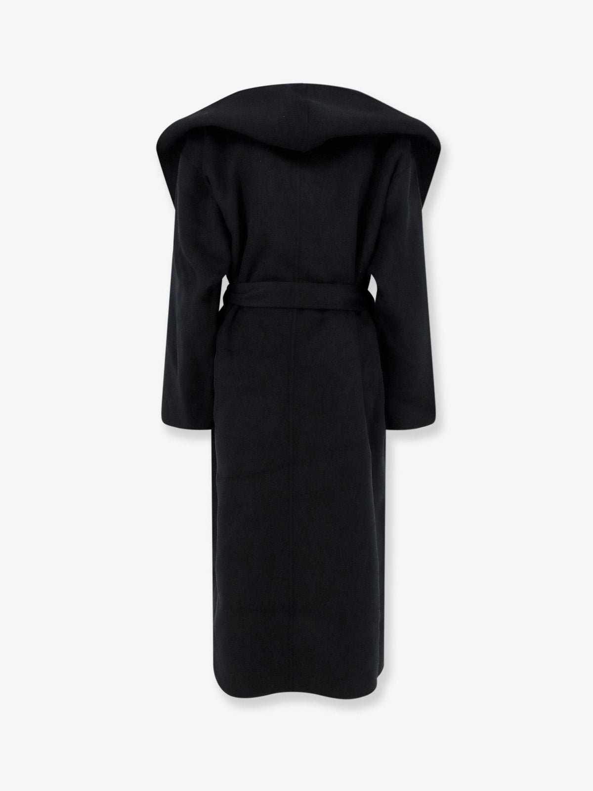 Toteme Women's Hooded Belted Wool Coat Black