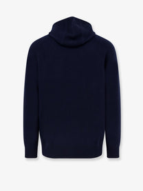 Soft Goat Men's Hooded Cashmere Sweater Blue