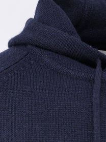 Soft Goat Men's Hooded Cashmere Sweater Blue
