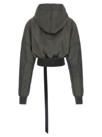 DRKSHDW Hooded Cropped Flight Bomber Jacket Grey, view 2