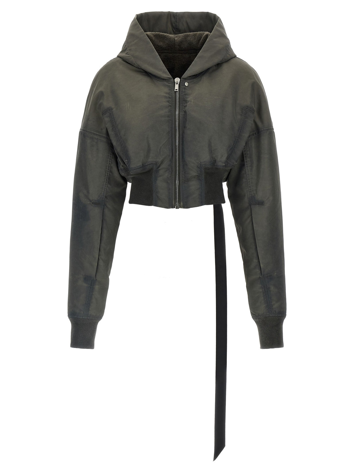 DRKSHDW Hooded Cropped Flight Bomber Jacket Grey