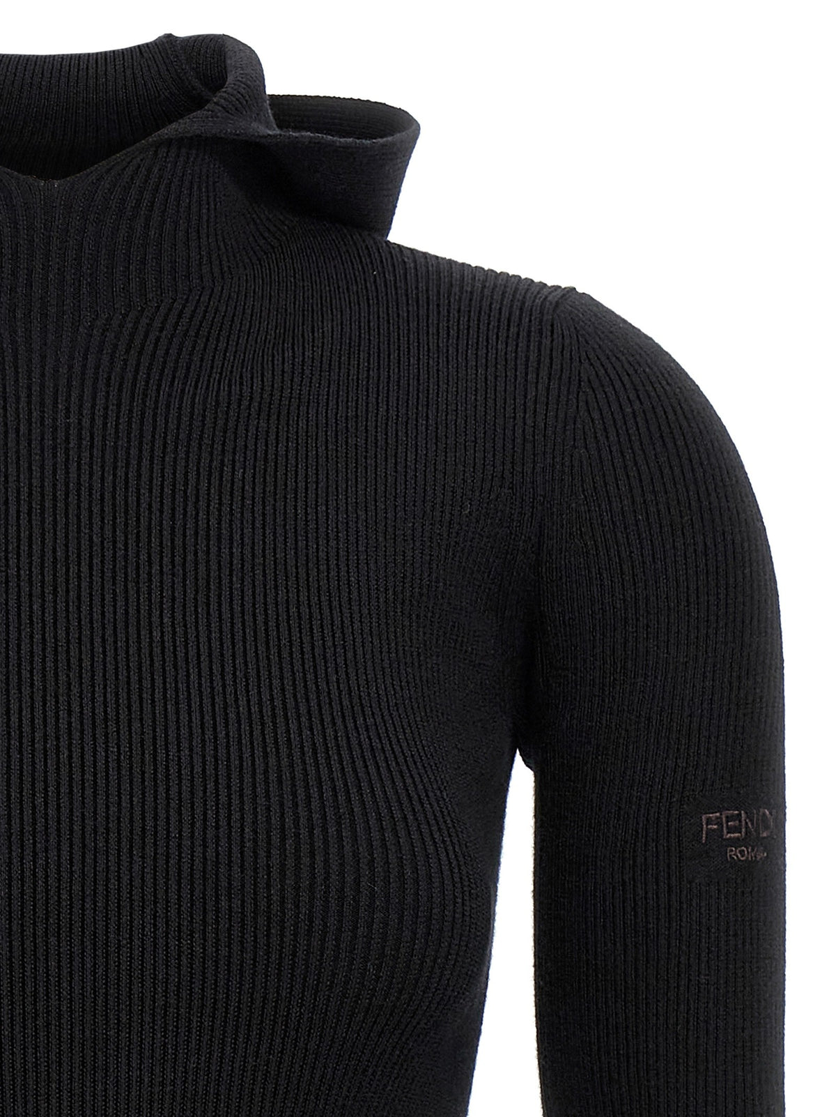 Fendi Hooded Dress Black