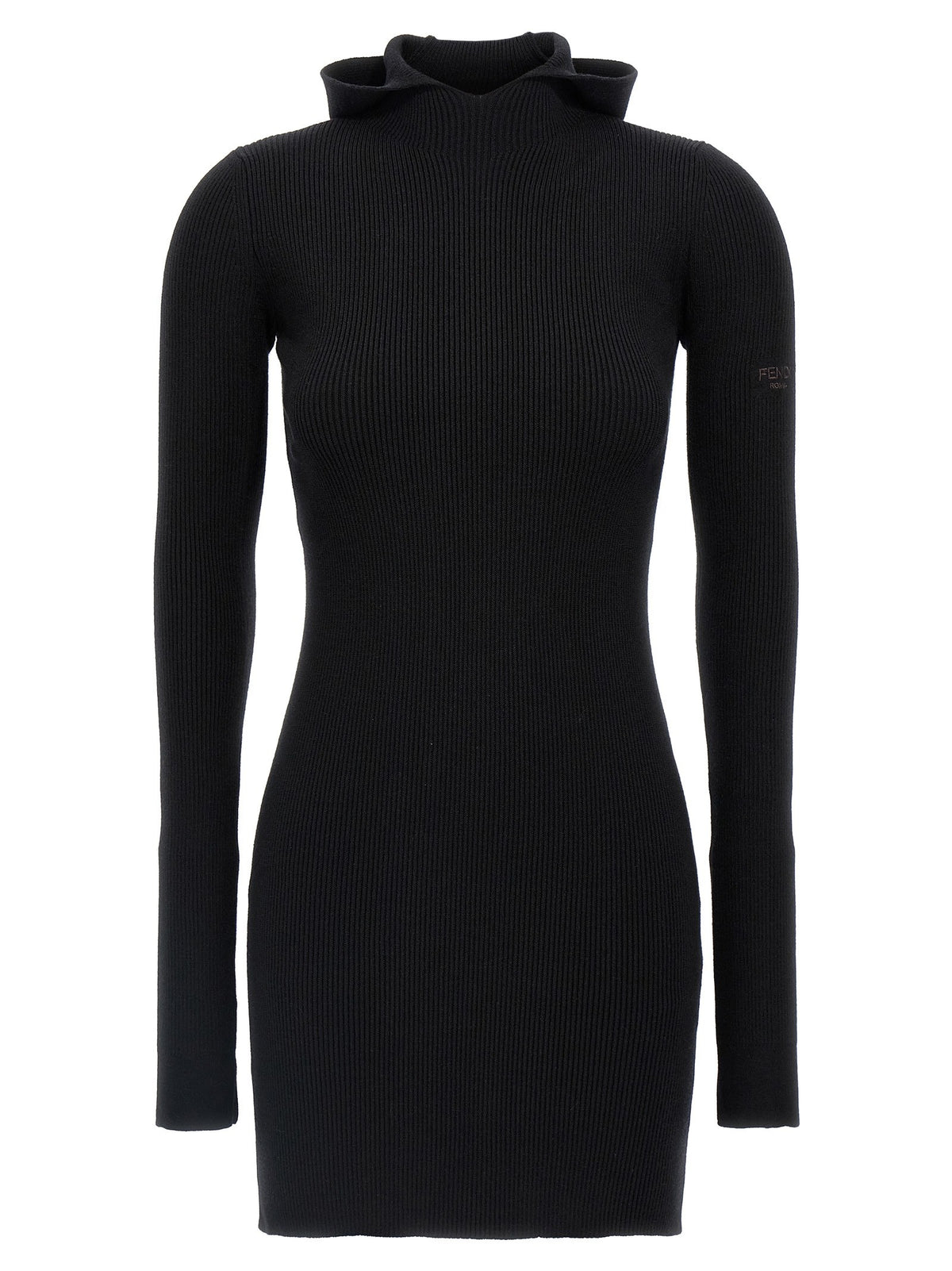 Fendi Hooded Dress Black