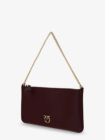 Pinko Women's Horizontal Flat Leather Crossbody Bag Red