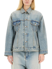 Balenciaga Women's Hourglass Jacket Blue