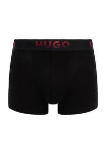 Hugo boss men’s black boxer briefs with red logo waistband offering comfortable everyday wear