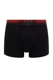 Hugo boss men’s black boxer shorts with red waistband featuring brand name in black lettering for comfortable wear