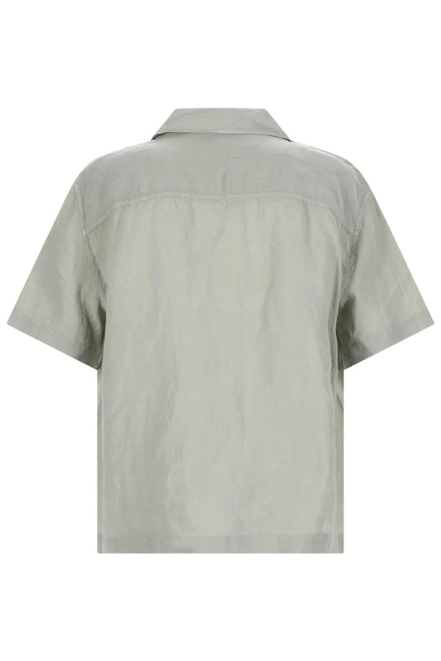 Hugo boss men’s camicia exolino green light gray short-sleeved button-up shirt with classic collar and subtle stitching