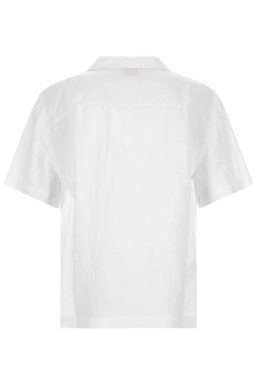 Hugo Boss men’s camicia exolino white short-sleeved button-up shirt with crisp collar and subtle texture