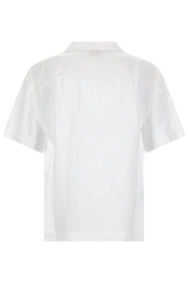 Hugo Boss men’s camicia exolino white short-sleeved button-up shirt with crisp collar and subtle texture