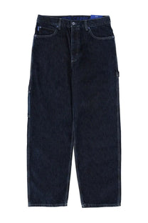 Hugo Boss men’s carpenter jeans in dark indigo denim with contrasting light stitching and cargo pockets