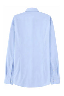 Hugo Boss men’s light blue cotton dress shirt with long sleeves classic collar and buttoned cuffs