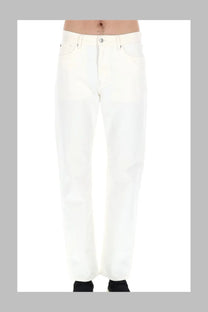 Hugo boss men’s pantalone in cotone pink white denim jeans with straight-leg cut and classic five-pocket design
