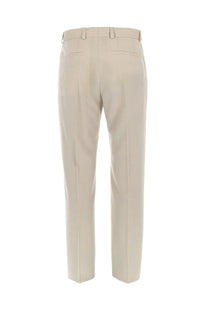 Hugo boss men’s pantalone teagan231x beige tailored trousers with straight-leg cut and subtle back pleats