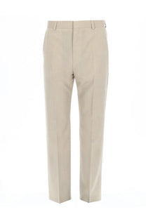 Hugo boss men’s pantalon teagan231x beige tailored trousers with a clean straight-leg cut and subtle creases