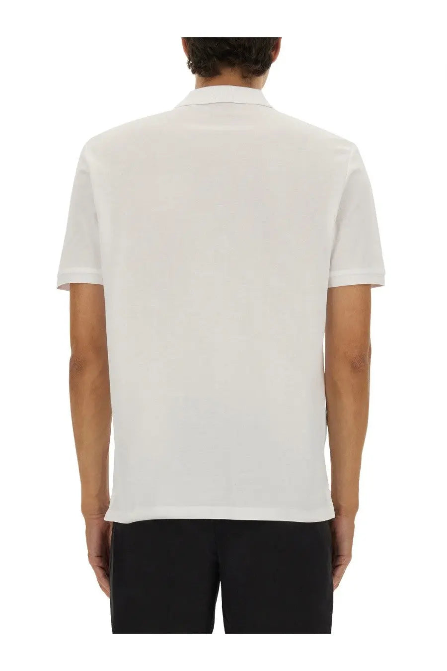 Hugo boss men’s polo Donos white short-sleeved shirt with classic collar and minimalist design in cotton blend