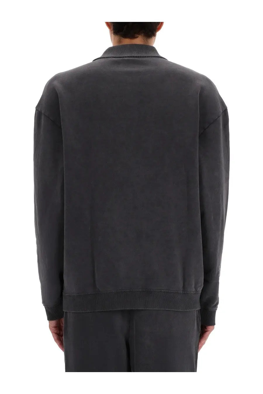 Dark gray soft-textured bomber jacket with ribbed collar and cuffs from hugo boss men’s polo sweatshirt delwy grey collection