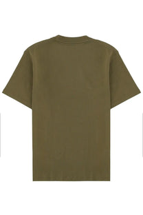 Hugo Boss men’s olive green short-sleeved crew neck t-shirt made from soft breathable fabric for casual wear