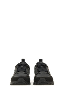 Hugo Boss men’s sneaker black with sleek modern design featuring suede and synthetic leather uppers