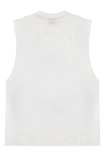 Hugo Boss men’s white sleeveless top with minimalist design and soft fabric for comfortable wear