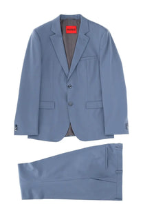 Hugo boss men’s two piece arti hesten dress blue light blue suit jacket and matching trousers with sleek tailored design