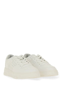 Hugo boss men’s yarrow sneaker white leather with perforated detailing and chunky sole