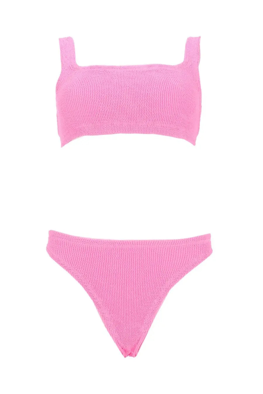 Pink ribbed knit two-piece bikini set from Hunza G women’s costume bikini Xandra Blue collection