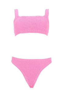 Pink ribbed knit two-piece bikini set from Hunza G women’s costume bikini Xandra Blue collection