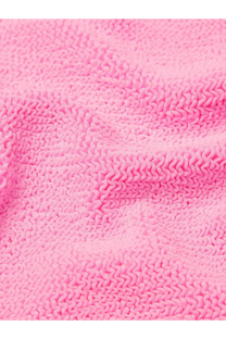 Hunza G women’s one piece swimsuit in bubblegum pink crinkle fabric with a soft textured wavy pattern