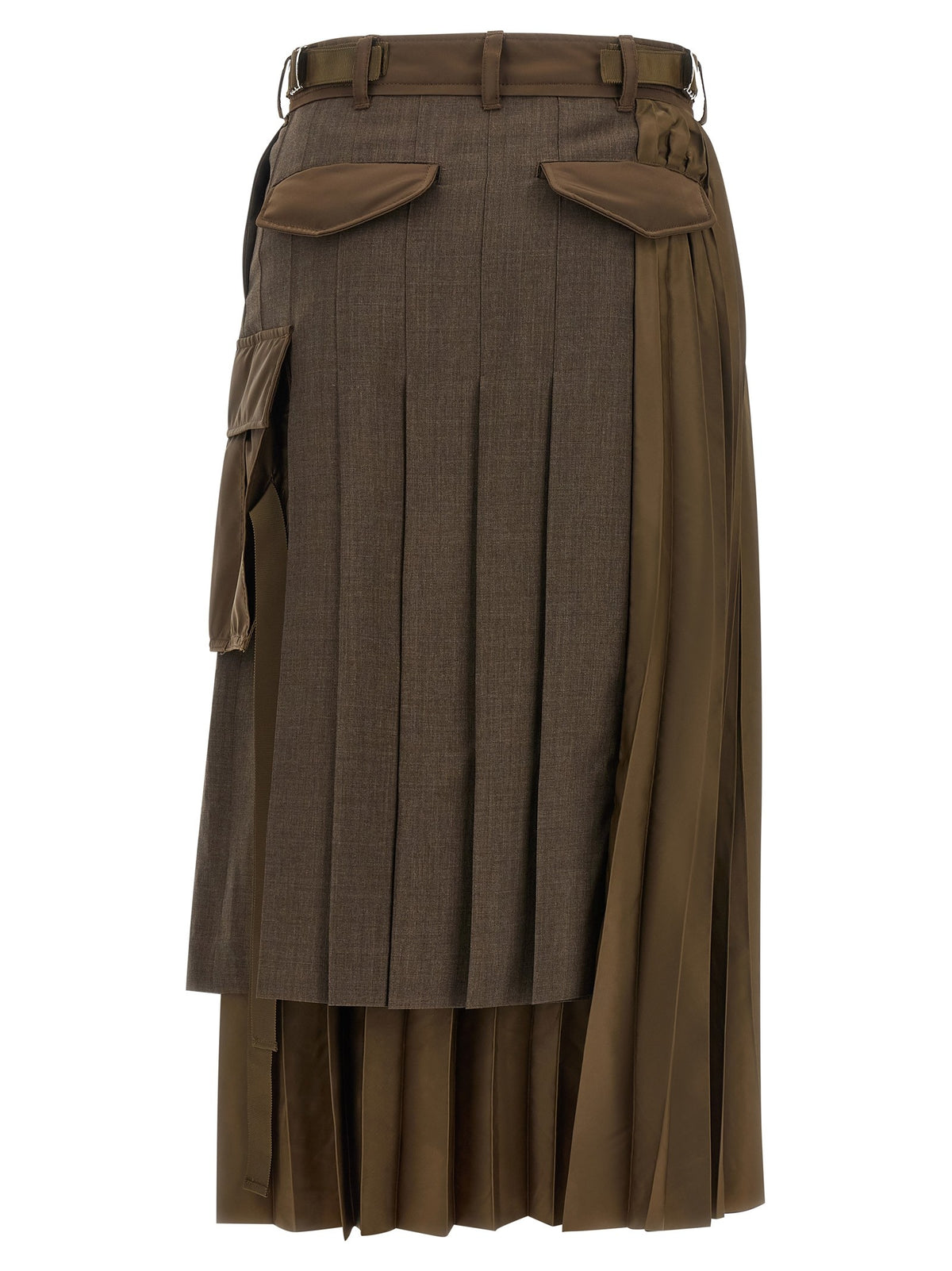 Sacai Hybrid Construction Skirt Brown