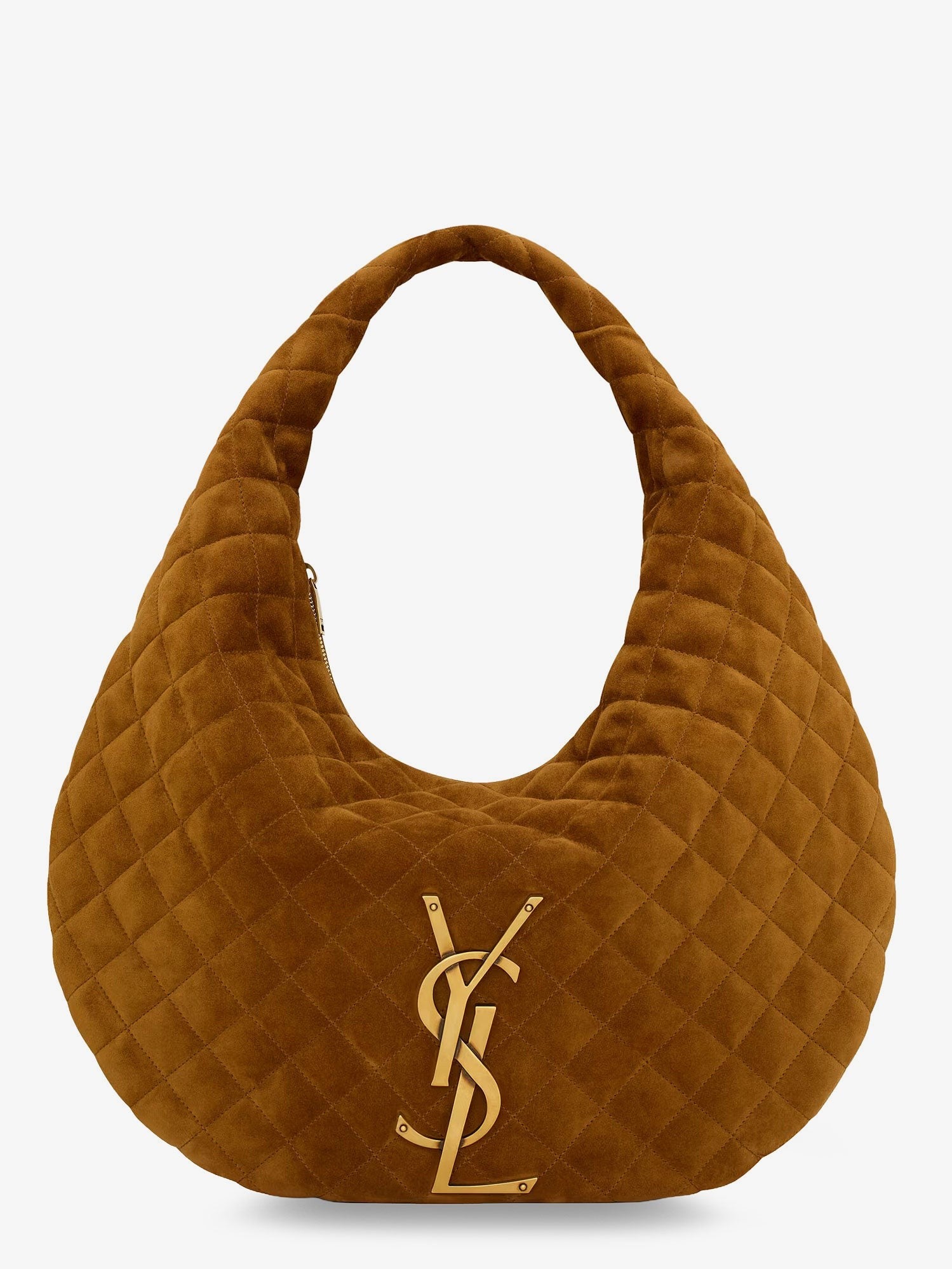 Saint Laurent Women's Icare Hobo Suede Handbag Beige