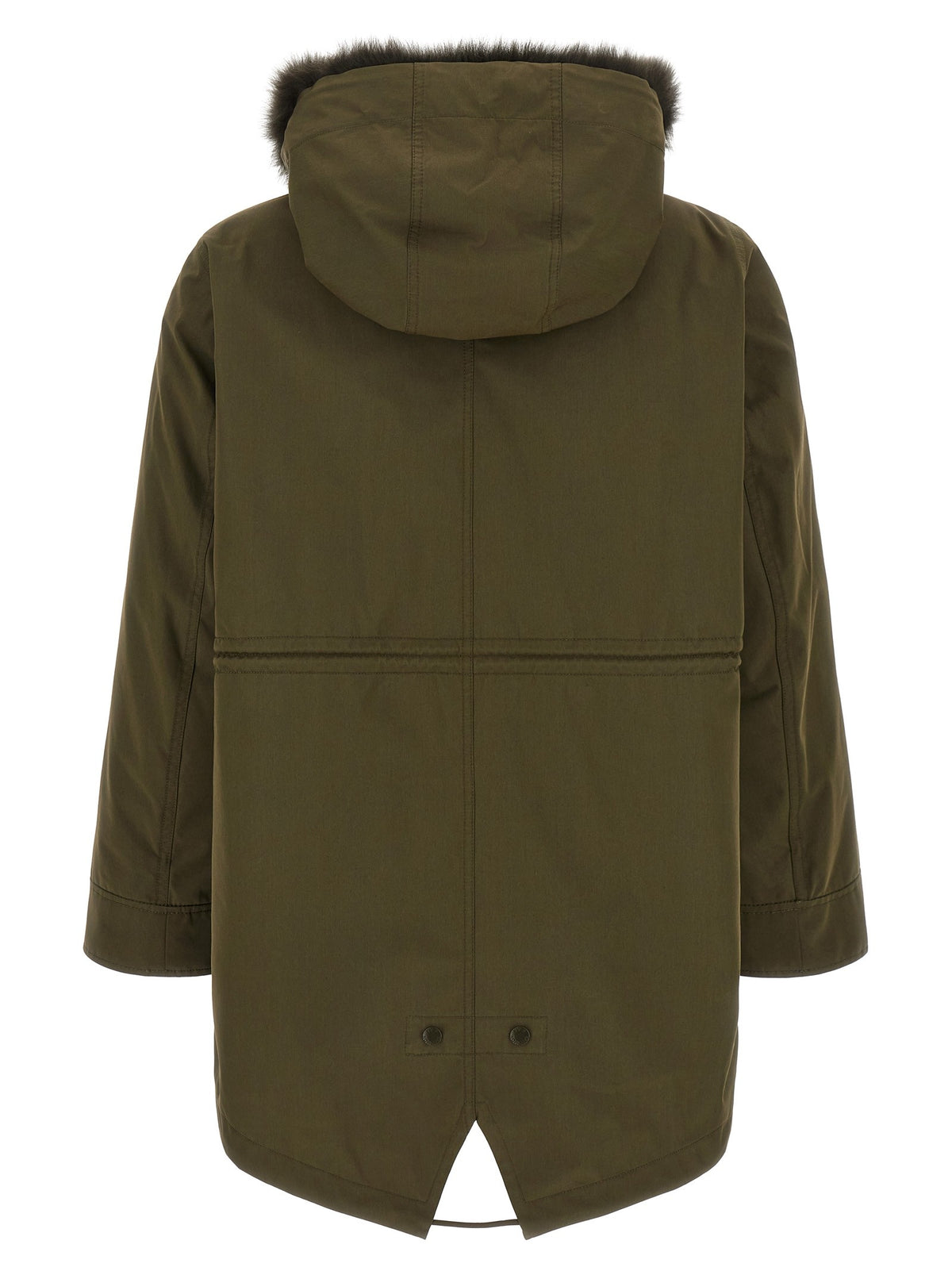 Yves Salomon Army Iconic Short Parka Green