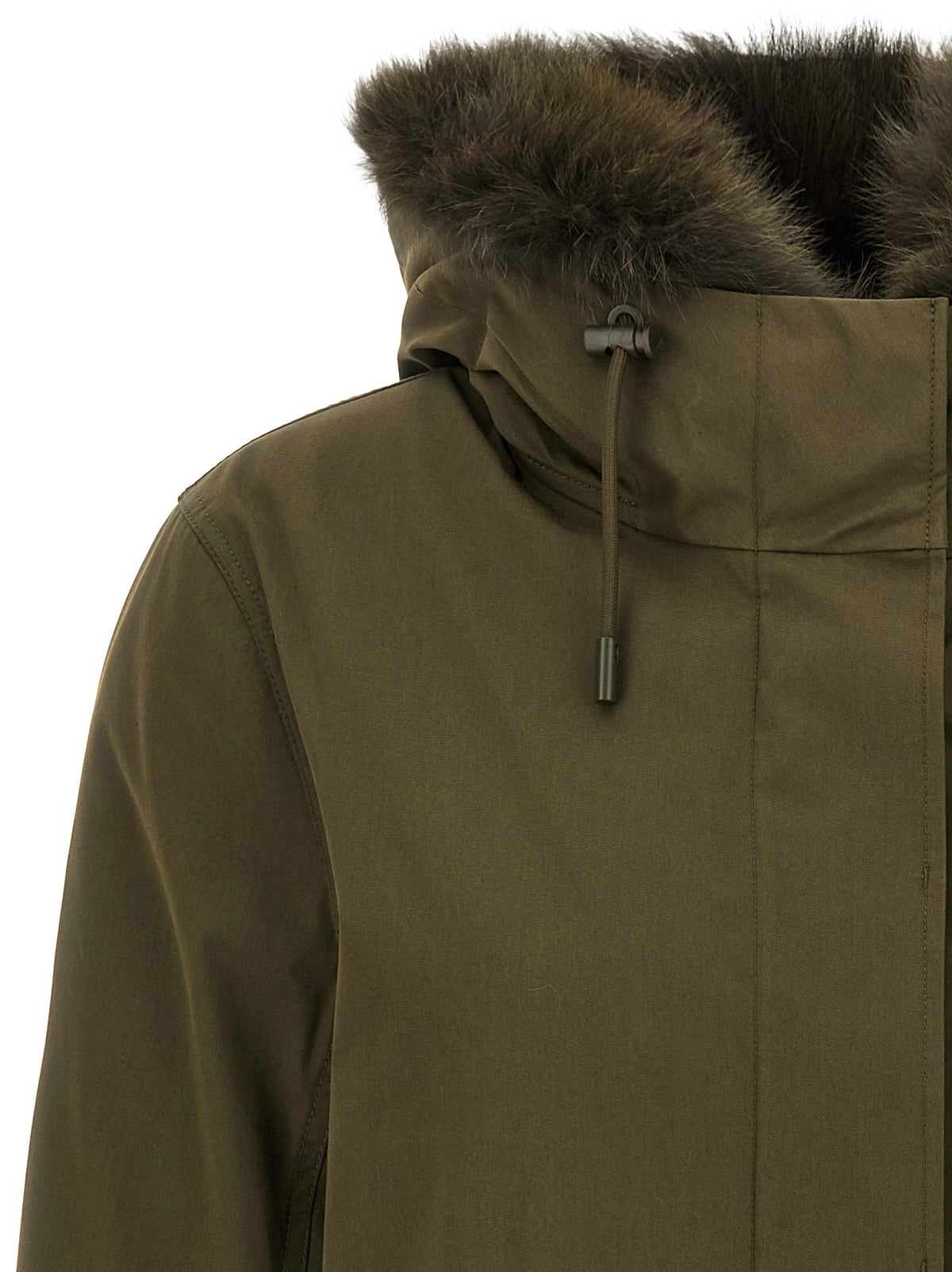 Yves Salomon Army Iconic Short Parka Green