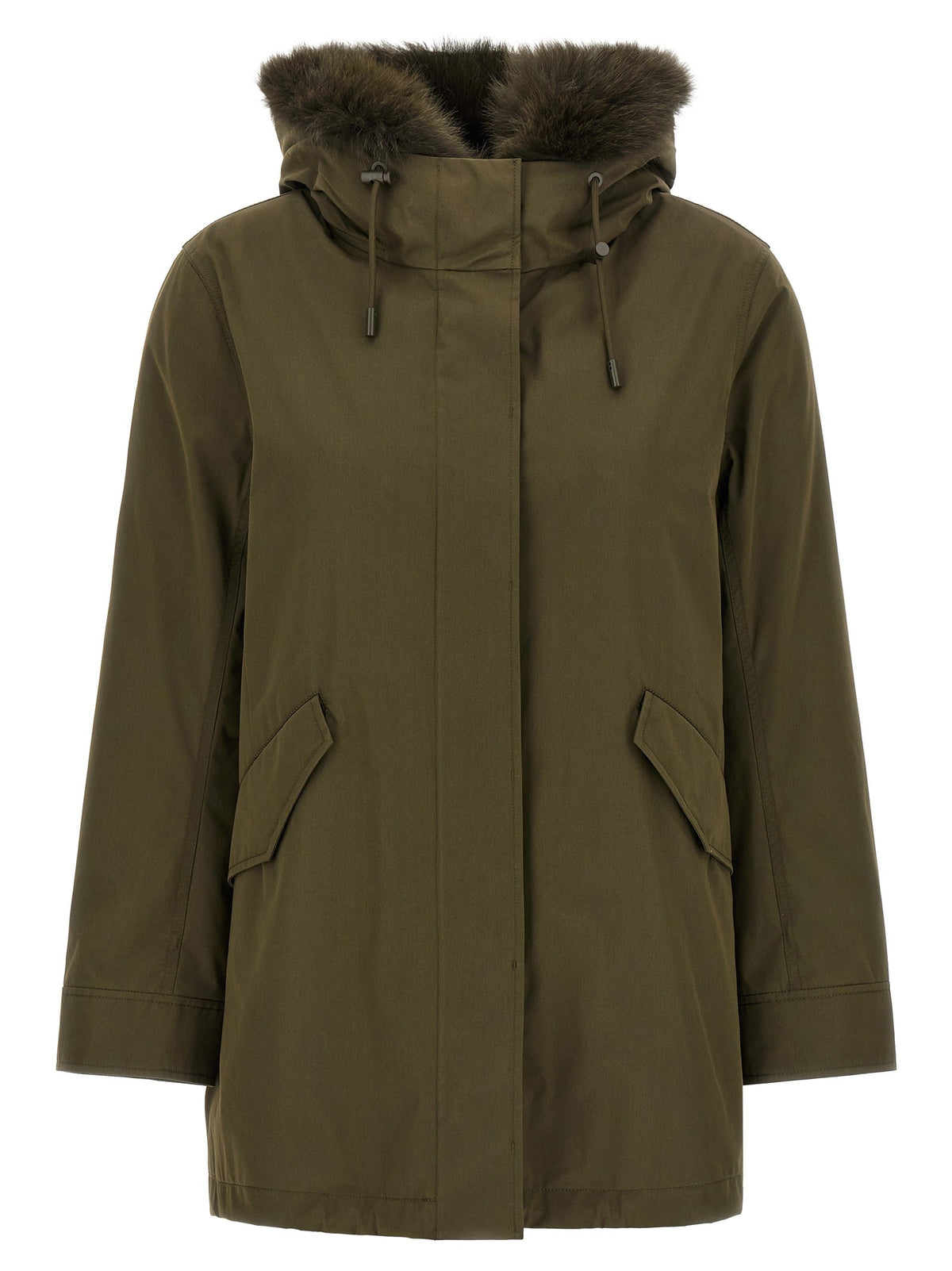 Yves Salomon Army Iconic Short Parka Green