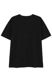 Ih nom uh nit men’s shirt con black oversized black short-sleeved crew neck t-shirt front view