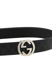 Gucci Incrocio GG Reversible Belt Black