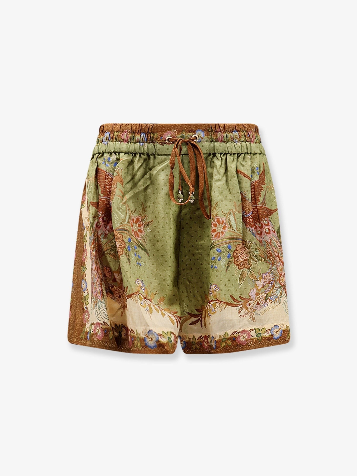 Zimmermann Women's Indra Silk Shorts Green