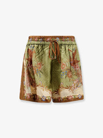 Zimmermann Women's Indra Silk Shorts Green